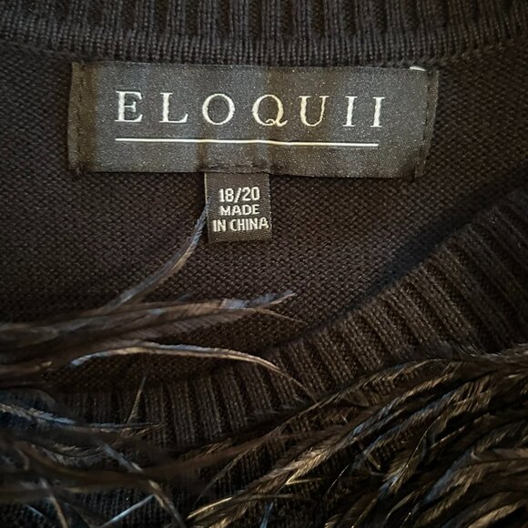 Eloquii Cold Shoulder Sweater with Feather Trim (NWT) - Picture 6 of 8